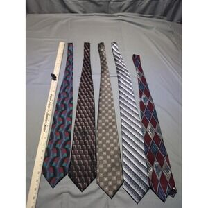 Vintage Silk Tie Lot‎ 5 Mens Architect Joseph & Feiss Platinum Mario Ferrari 90s